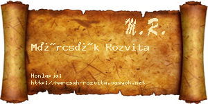 Márcsák Rozvita névjegykártya
